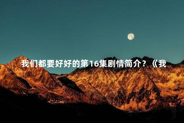 我们都要好好的第16集剧情简介？《我们都要好好的》第16集：命运交错 》